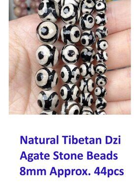 Natural Tibetan Dzi Agates Stone Beads  8mm Approx. 44pcs